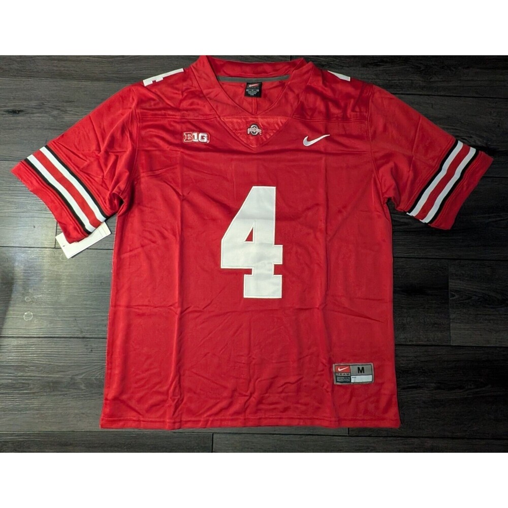 🚨 Jeremiah Smith #4 Scarlet Red Ohio State Buckeyes Stitched Jersey Size Medium